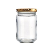 유리병 잼병 과일청 수제청 밀폐용기 잼병 꿀병, 원형 200ml 골드