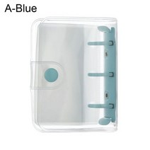 3 홀 루스 리프 수첩 및 다이어리 링 바인더 내부 페이지 미니 파일 폴더 커버 북 276817, A-blue