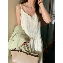 여름 나시 클래식 원피스 끈나시 원피스 발목까지 오는 긴 키가 크고 짠 여성 여름 아우터
