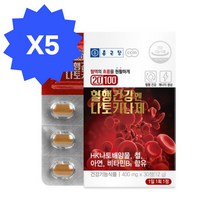 나토키나제 20100 혈행 건강 엔 종근당 나토키나아제 나또 낫도 낫또 영양제 낫토 국산 식약처 식약청 인증, 5박스, 30정