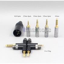 Focal Clear Elex Elegia Stellia용 혼합 편조 케이블 듀얼 3.5mm 헤드폰 플러그 16 코어 실버 OCC OFC LN008258, [01] 0.7m, [07] 4 in 1 plug