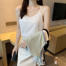 로에드 새틴 끈조절 나시 실크탑