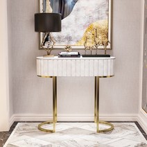 천연 대리석 골드 프레임 벨벳 콘솔 화장대, Green80X35X75CM