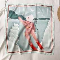패션 실크 새틴 스퀘어 스카프 여성 동물 프린트 작은 목도리 머리 반다나 여성 머리 스카프 숄 풀라드 2022