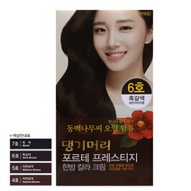 댕기머리 포르테 프레스티지 한방칼라크림 2개, 6호 흑갈색, 1개