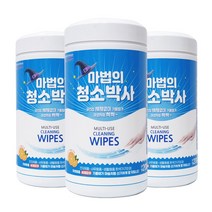 인터샵 마법의 청소박사 대형 200매 3통 크리너 티슈 주방 기름때 찌든때 제거 청소 물티슈, 3개