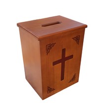 해외교회 원목 봉헌함 단단한 나무 벽걸이 헌금함