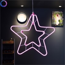 기타 d09 LED 이중별 네온플렉스 55CM 무점멸 핑크 284811