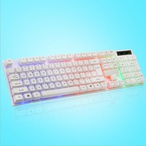 속기사 키보드 키보드 및 마우스 콤보 컴퓨터 유선 Usb 게임 플로팅 기계식 RGB USB 포트 데스크탑 노트북, 한개옵션2, 03 White, 한개옵션1