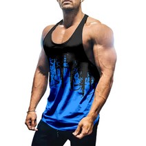 헬스나시 남자 조끼 3D 디지털 인쇄 패치 워크 여름 색 블록 빠른 드라이 통기성 Undershirt 휘트니스 탑 스포츠 Streetwear