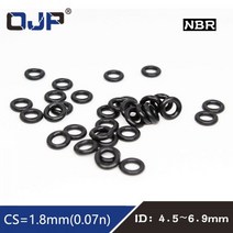 오링 o-ring 50 개/몫 고무 링 NBR 씰링 O-링 1.8mm 두께 ID4.5/4.87/5/5.3/5.5/6/6.3/6. 9mm 니트릴 O 씰 가스켓 와셔, 10.5x6.9x1.8mm, 50pieces