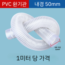 투명 주름 배관 PVC 공업용 흡진관 투명 신축 호스 주름관 통풍관 플라스틱관 환기 배기관, 내경50mm/m당