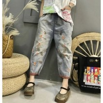 썬왕 여성배기데님 당근청바지 대박데님청바지 고무줄데님바지 연한청바지DY673
