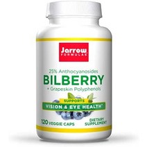 Jarrow Formulas 빌베리 + 포도 껍질 폴리페놀 280 mg - 120 식물성 캡슐 - 시력 향상 지원 눈 건강 - 최대 120인분, 120카운트(1팩)