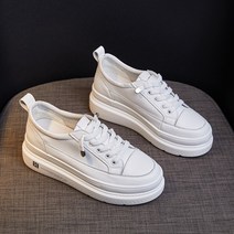 여성 키높이운동화 스니커즈 운동화 통굽 로우탑 캔버스화 캐주얼 여자키높이운동화 발편한 별빛스토어 소나무 케이크 신발 두꺼운 밑창 2020 새로운 봄 소 가죽 스포츠 여성 캐주얼 한 신발 평평한 바닥이 작은 흰색 신발과 신발을 증가시킵니다.