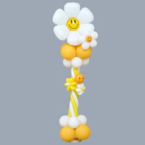 [피앤비유니티]스마일 데이지 플라워 꽃풍선기둥세트모음, 05)꽃풍선 기둥-블루