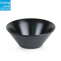 KT 멜라민 블랙 한정식 일식 고급 면기 짬뽕 그릇 냉모밀 우동기 예쁜 그릇 국물 그릇, 7848 -지름 17.6cm