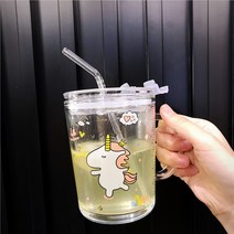 우유 물컵 손잡이 어린이집 유치원 아이 빨대컵 물병 보틀, D.손잡이.유니콘+빨대
