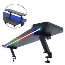 아우스 탈부착 듀얼 모니터선반 모니터받침대 스탠드 컴퓨터 대형 선반 LED 와이드모니터받침대 선반랙 PC받침대 키보드 수납, RGB형 90cm