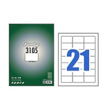 폼텍 LQ-3105 주소용라벨 잉크젯 21칸 20매 문구 파일 수납함 볼펜 사무 캘린더 정리 학용품 매직