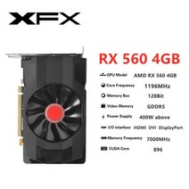그래픽카드 CPU 데스크탑 XFX RX 560 4GB 그래픽 카드 Radeon RX560 AMD 비디오 컴퓨터 게임 스크린 GPU PC 맵 960 750, RX-560-4GB-1 Fan