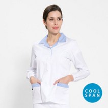 긴팔 TC32수 쿨스판 위생복 셔츠 여성용 스카이블루체크 FS-117, 3XL(99)