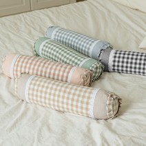 퍼닝 메밀 원형 원통 경추베개, 베이지