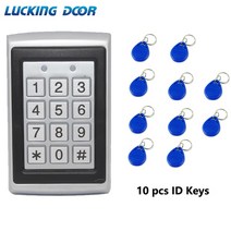 RFID 금속 액세스 제어 EM 카드 판독기 키패드 1000 사용자 125Khz Keyfobs 전기 도어 오프너, [05] AC and 10 key, 4.AC and 10 key