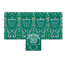 푸카 Pukka Atme Auf 유칼립투스 민트 생강 꿀 함유 허브차 20티백, 38g, 8박스