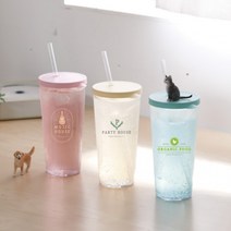국내생산 주문 제작 심플 빨대컵 670ml DD-09907, 옐로우