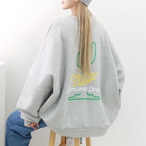 [퀸비샵] 밀러 빅 맨투맨 (기모 ver.) // 겨울 기모맨투맨 큰옷 여성 빅사이즈 오버사이즈 오버핏