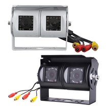 화물차후방카메라 무선후방카메라 자동차어라운드뷰 rca car dual lens reversing camera rv backup camera twin 조정 가능한 앵글 렌즈 후면, 1