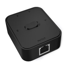 수동 네트워크 스위처 2 in 1 out/1 in 2 out rj45 네트워크 프리로 스위치, 검은 색