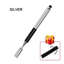 FONKEN 스타일러스 펜 스마트 폰 2 1 터치 삼성 Xiaomi 태블릿 스크린 얇은 드로잉 연필 두꺼운 용량, 02 silver stylus pen