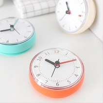 생활방수 화장실 붙이는 미니 벽시계 나만의 거실벽, 오렌지