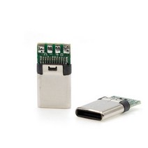 알루미늄 프로파일 USB 타입 C 남성 암 커넥터 잭 테일 플러그 전기 단자 용접 DIY 데이터 케이블 액세서리 24 핀, male, 5 piece
