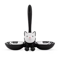 ALESSI 고양이 개 사료 그릇 도그 볼, 고양이 밥그릇 - 엘레강트 블랙