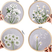 투명 야생화 들꽃 십자수 패키지 집순이 취미 집콕 방콕 DIY 십자수키트, 3-십자수-흰작은꽃