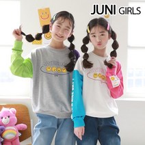 주니걸즈 어썸스마일맨투맨 티셔츠