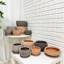 루아데코 이태리 수제토분 수제로 만든 토분 흔하지 않은 토분 예쁜토분 고급화분 럭셔리화분 받침세트, 접시, 베이지