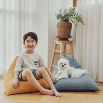 생활특권 쫀득 어린이 빈백 소파 쿠션, 쫀득 어린이 빈백_차콜