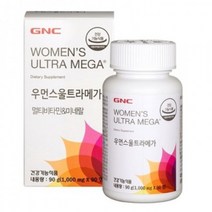 [건강식품] GNC 우먼스 울트라 메가 멀티 비타민앤 미네랄 90정 1개(471998), 182.25g x 1개, 182.25g