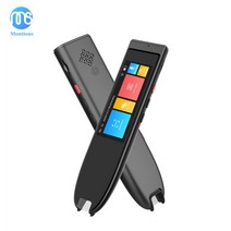 스캐너 북 비파괴Montions 휴대용 스마트 112 언어 번역기 펜 다기능 오프라인 번역 실시간 독서 펜, 01 Black