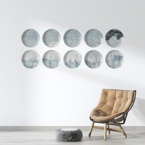 워터스티커 데코레이션 접시 디자인벽지-원형250, 아트월4