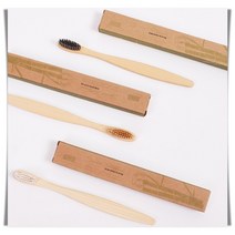 칫솔 각인 미세모 제로웨이스트 대나무 KC인증 생분해, 2성인대나무-화이트