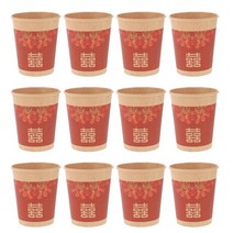 DOITOOL 325ml(11온스) 웨딩 컵 종이컵 50개 중국 스타일 일회용 커피 레드 욕실 구강 세정제 종이 티 장식 파티 브라이덜 샵용 (랜덤 패턴) 5554725382