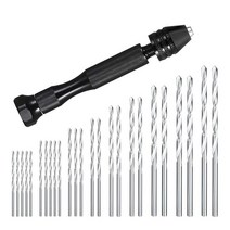 핸드 드릴 세트 정밀 핀 바이스 기타 모델 DIY를 보석 만들기 다목적 로타리 도구 드릴링 도구 금속 목재 플라스틱에 대한 25 조각 미니 트위스트 드릴 비트, 보여진 바와 같이, 하나