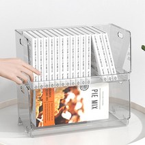 적층식 투명 아크릴 팬트리 정리함 바스켓 리빙박스 수납함 알파룸 탕비실 보관함 선반정리함 바구니, 중형
