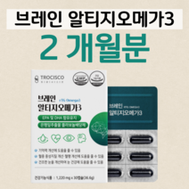 브레인 기억력 알티지 오메가3 rTG 오메가쓰리 체내 흡수율 혈행개선 건조한 눈건강 도움 60대 엄마 아빠 부모님 할아버지 할머니 중장년층 혈중 중성지질 개선 도움, 2박스, 1220mg x 30캡슐 (하루 1캡슐)