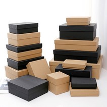 마켓꿍 11종 블랙 무지 선물 상자 작은 미니 소형 중형 큰 대형 소 대 답례품 포장 종이 박스 싸바리 고급 도매 옷 정리함 수납함 수납정리함 크라프트 정사각 직사각, 3호 블랙(14*14*7)